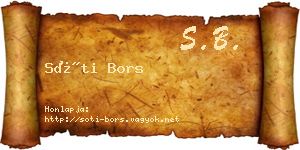 Sóti Bors névjegykártya